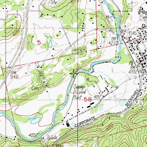 Topographic Map of Stearns City Park, OR