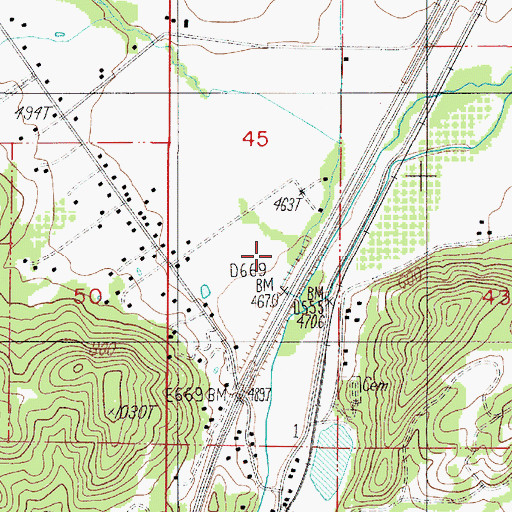 Topographic Map of Short Creek, OR
