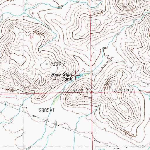 Topographic Map of Bear Sign Tank, AZ