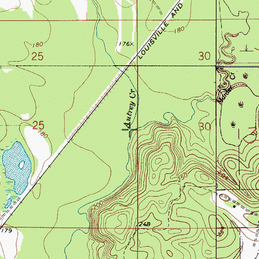 Topographic Map of Autrey Creek, AL