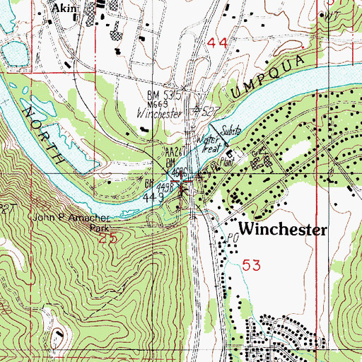 Topographic Map of Davis Creek, OR