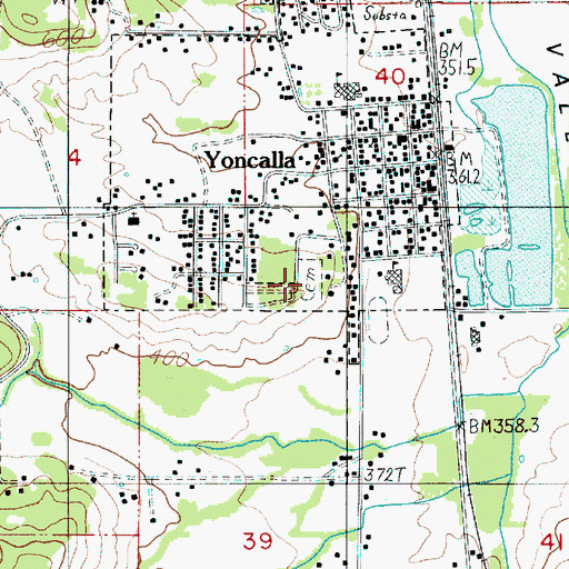 Topographic Map of Yoncalla Cemetery, OR