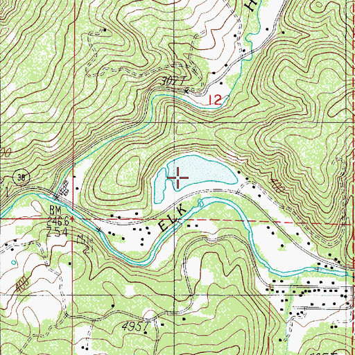 Topographic Map of Smith River Log Pond, OR