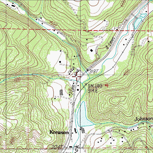 Topographic Map of Smith Creek, OR