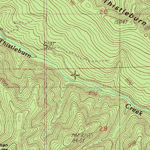 Topographic Map of Burn Creek, OR