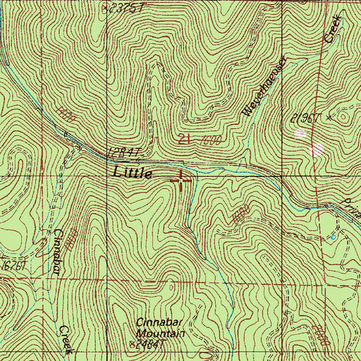 Topographic Map of East Cinnabar Creek, OR