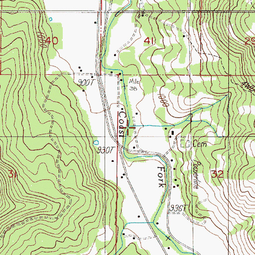 Topographic Map of Rouse Creek, OR