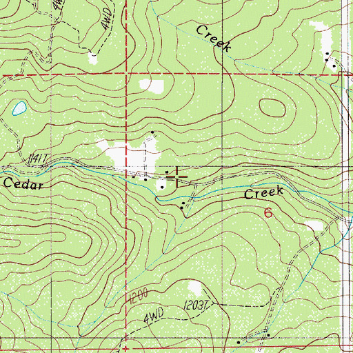 Topographic Map of Beck Creek, OR