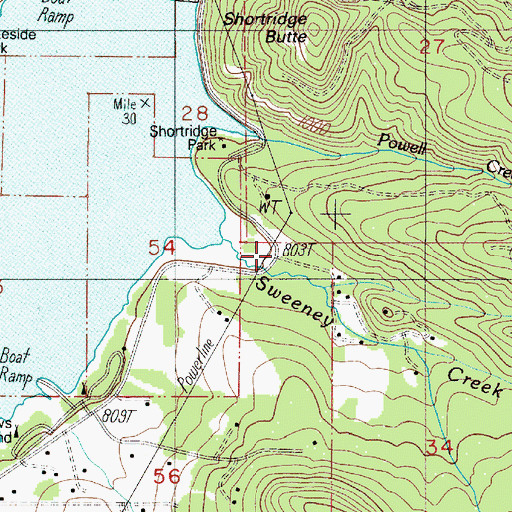 Topographic Map of Youngs Creek, OR