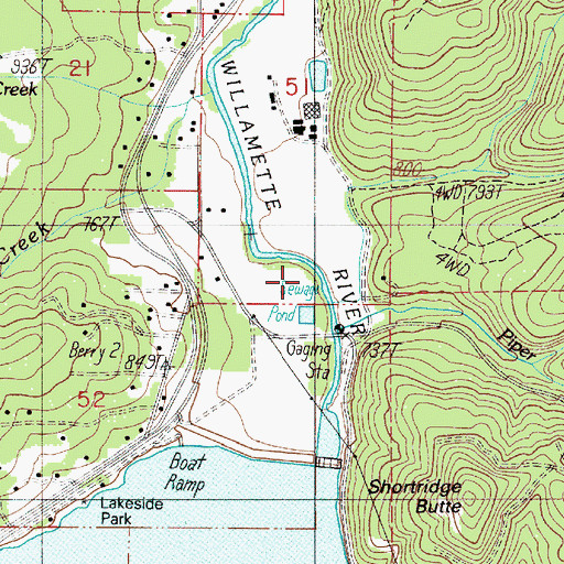 Topographic Map of Whitney Creek, OR