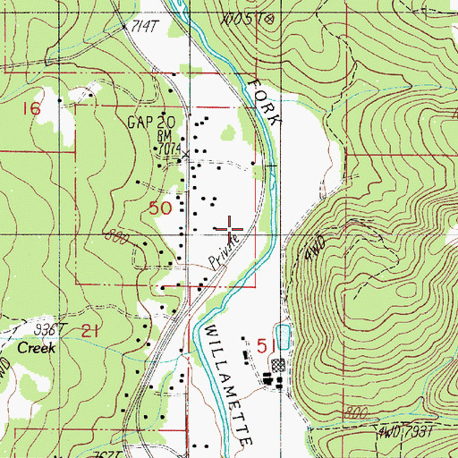 Topographic Map of Elkhorn Creek, OR