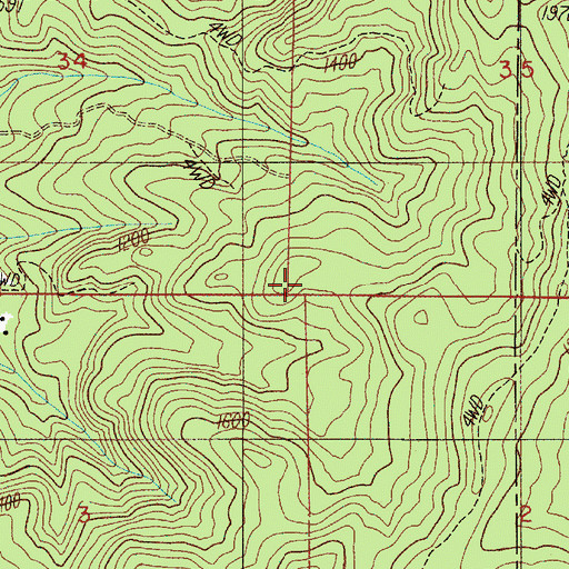 Topographic Map of Redford Butte, OR