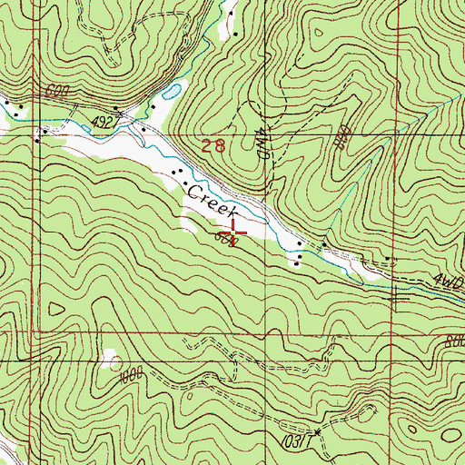 Topographic Map of Schafer Creek, OR