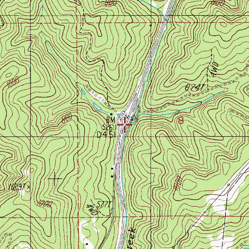 Topographic Map of Anlauf Creek, OR