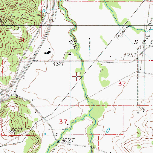 Topographic Map of Schoolhouse Creek, OR