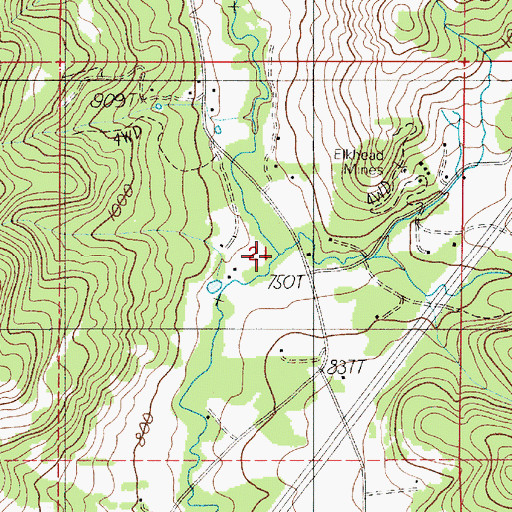 Topographic Map of Lane Creek, OR