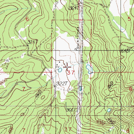 Topographic Map of Harris Family Cemetery, OR