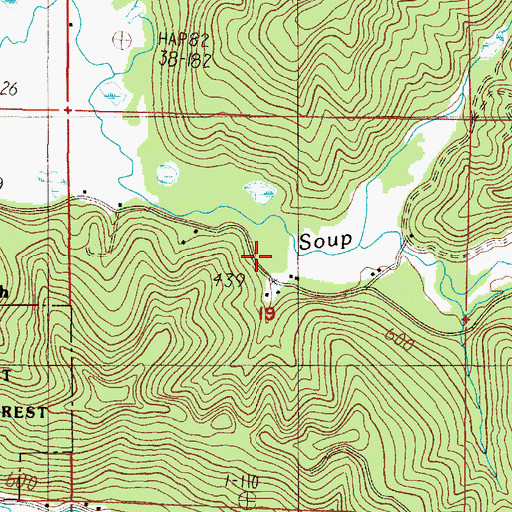 Topographic Map of North Fork Soup Creek, OR