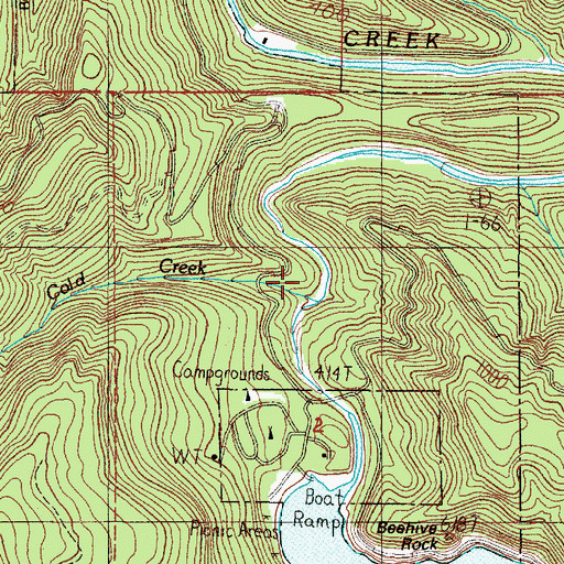 Topographic Map of Kelly Creek, OR