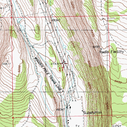 Topographic Map of Wooden Creek, OR