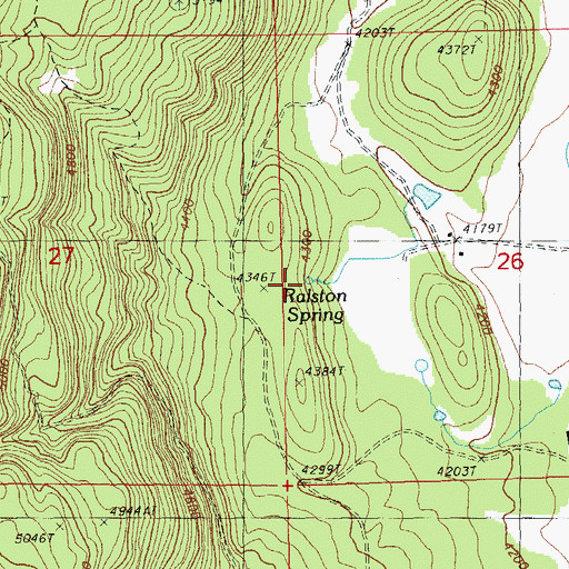 Topographic Map of Ralston Spring, OR