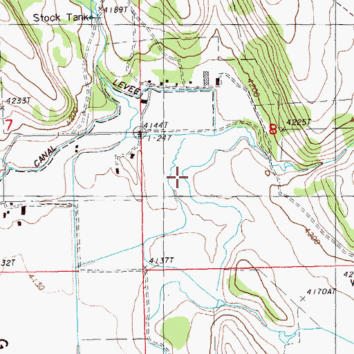 Topographic Map of East Canal, OR
