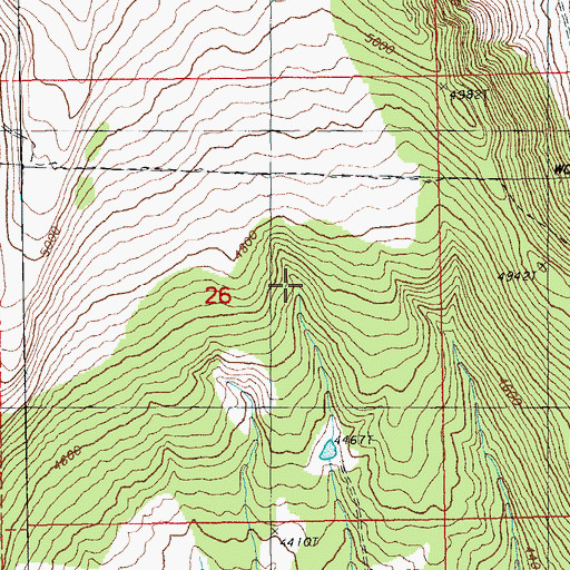 Topographic Map of Easy Creek, OR