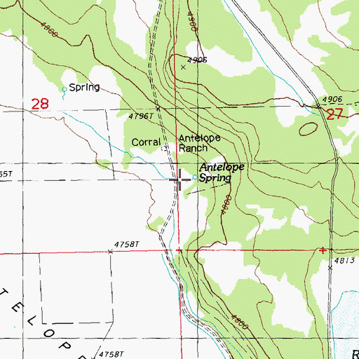 Topographic Map of Antelope Spring, OR