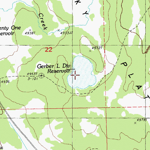 Topographic Map of Gerber Lower Division Reservoir, OR