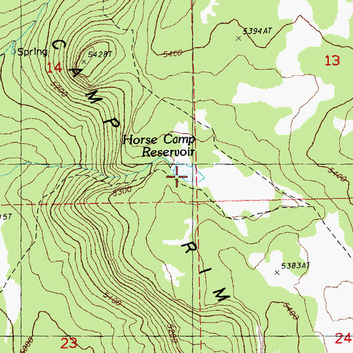 Topographic Map of Horse Camp Reservoir, OR