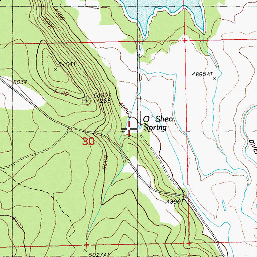 Topographic Map of O'Shea Spring, OR