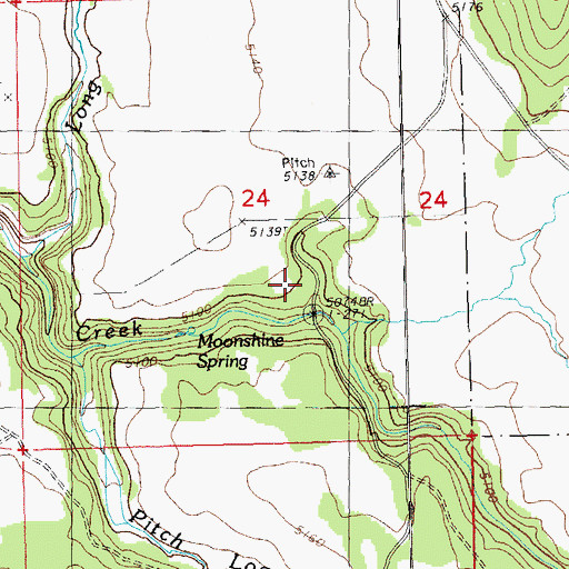 Topographic Map of Moonshine Spring, OR