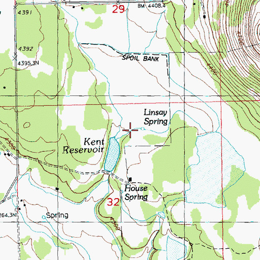 Topographic Map of Linsay Spring, OR