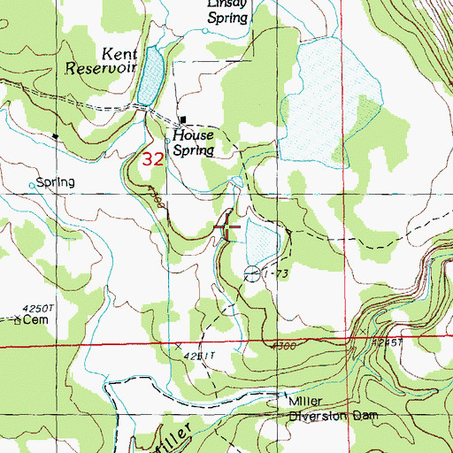Topographic Map of Meadow Spring, OR