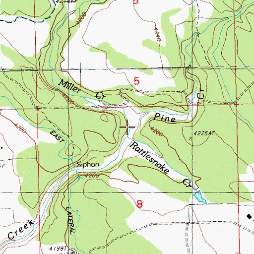 Topographic Map of Pine Creek, OR