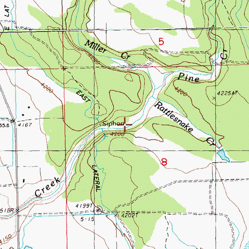 Topographic Map of Rattlesnake Creek, OR