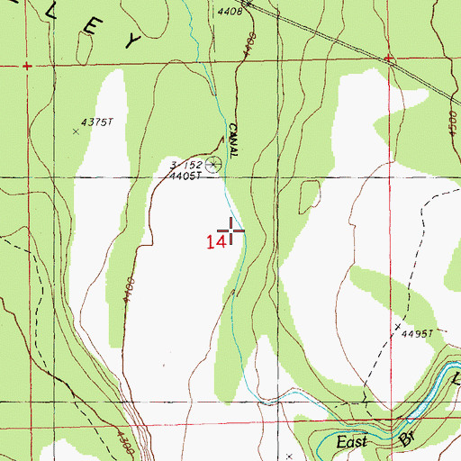Topographic Map of Willow Valley Canal, OR