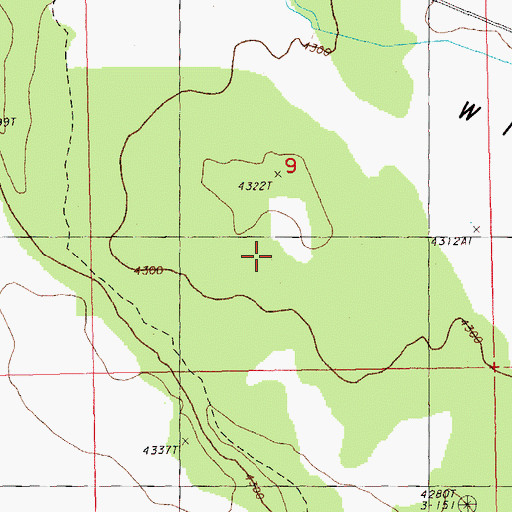 Topographic Map of Willow Valley, OR