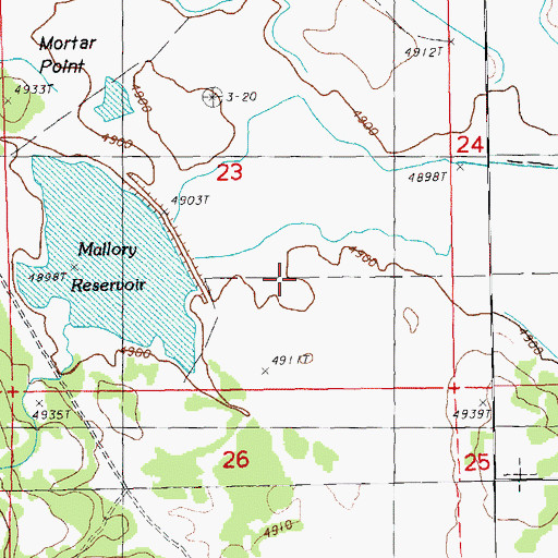 Topographic Map of Mortar Prairie, OR