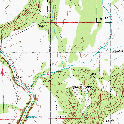 Topographic Map of Milk Creek, OR