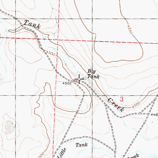 Topographic Map of Big Tank, OR