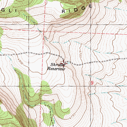 Topographic Map of Shroder Reservoir, OR