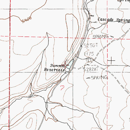 Topographic Map of Summit Reservoir, OR