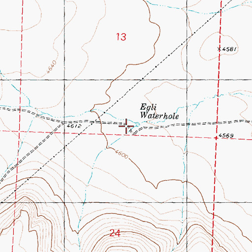 Topographic Map of Egli Waterhole, OR