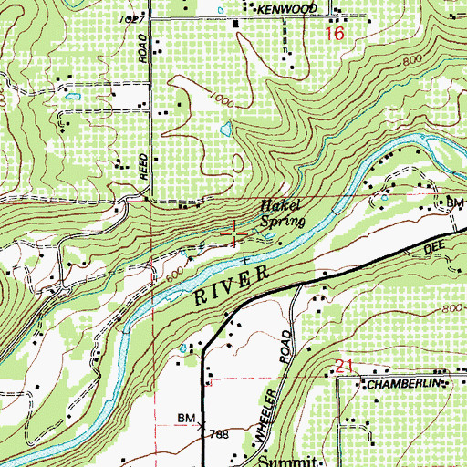Topographic Map of Hakel Spring, OR
