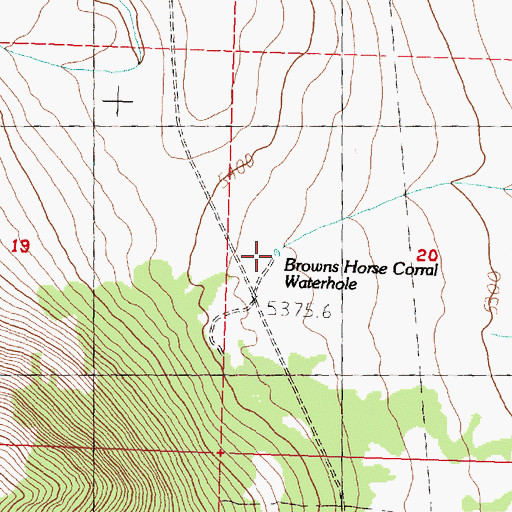 Topographic Map of Browns Horse Corral Waterhole, OR