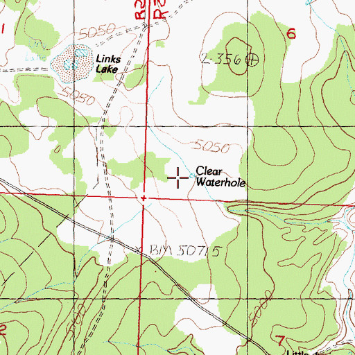 Topographic Map of Clear Waterhole, OR