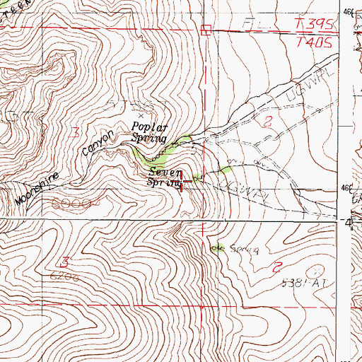 Topographic Map of Seven Springs, OR