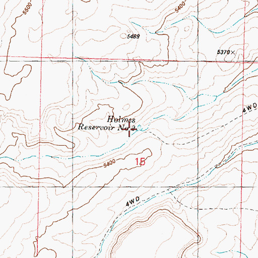 Topographic Map of Holmes Reservoir Number Two, OR