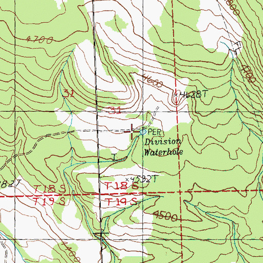 Topographic Map of Division Waterhole, OR